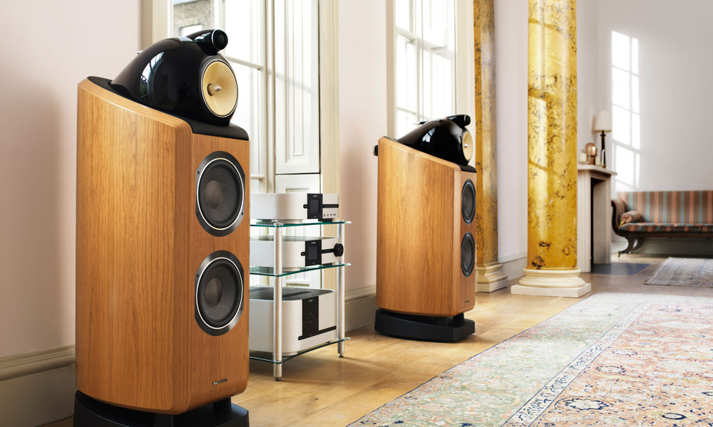 Bowers and Wilkins speakers in living area