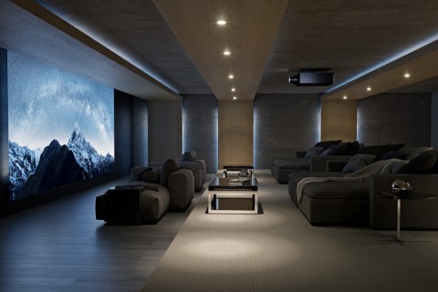 A luxury home theater.